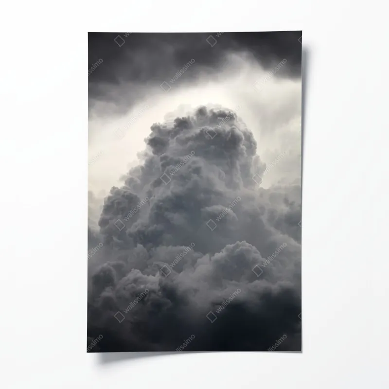 Plakat dramatyczny szary krajobraz chmur