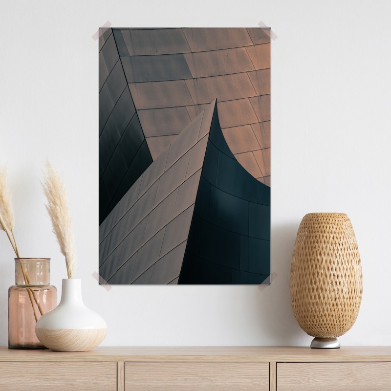 Plakat geometryczne formy architektoniczne w metalu – Wallissimo® Plakat geometryczne formy architektoniczne w metalu – Wallissimo®