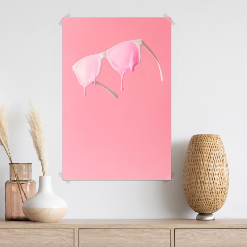 Plakat topniejące różowe okulary