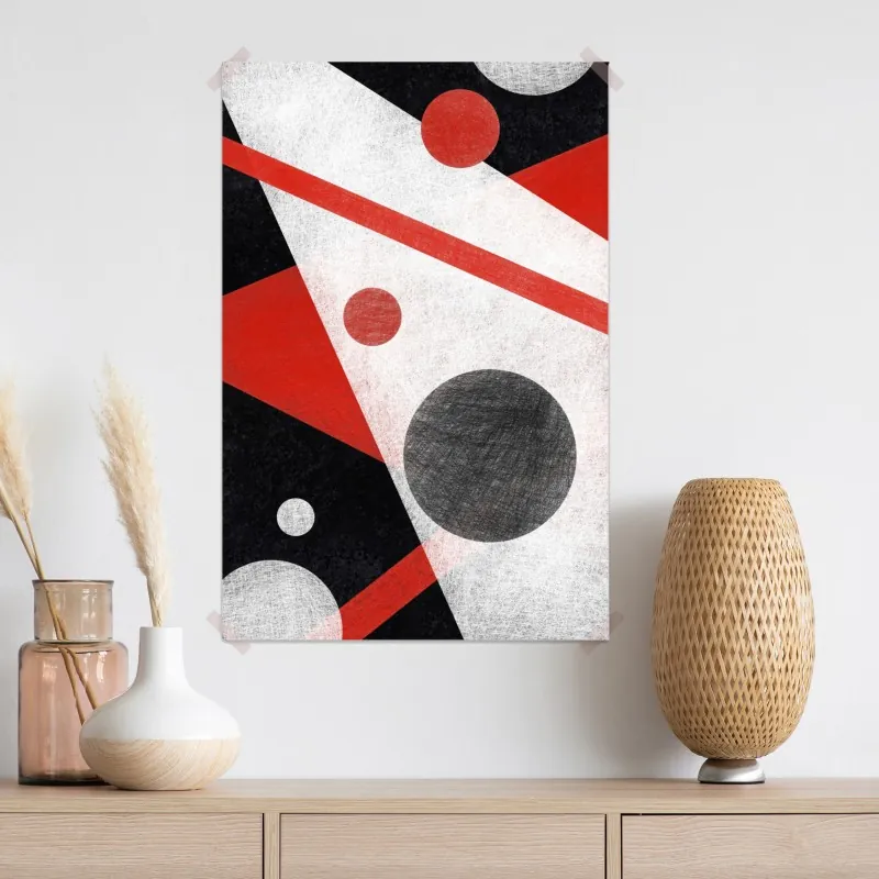 Plakat geometryczna abstrakcja w czerwieni i czerni – Wallissimo® Plakat geometryczna abstrakcja w czerwieni i czerni – Wallissimo®