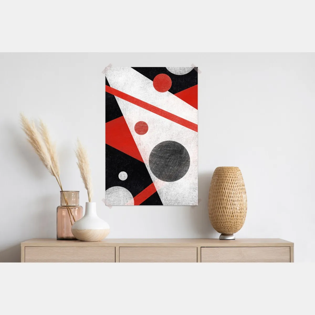 Plakat geometryczna abstrakcja w czerwieni i czerni – Wallissimo® Plakat geometryczna abstrakcja w czerwieni i czerni – Wallissimo®