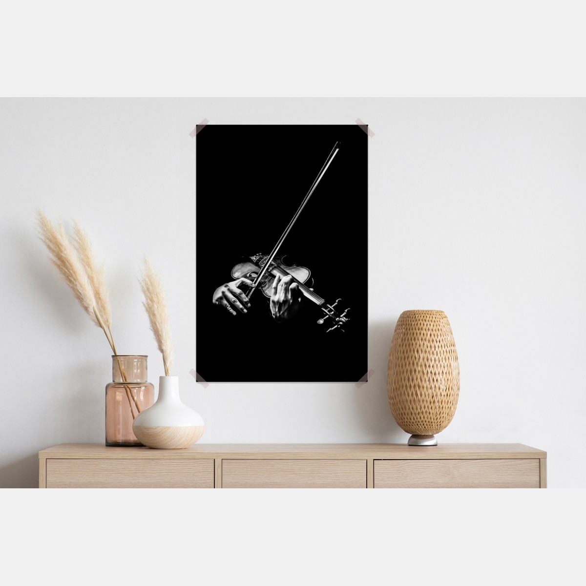Plakat monochromatyczne dłonie skrzypka – Wallissimo® Plakat monochromatyczne dłonie skrzypka – Wallissimo®