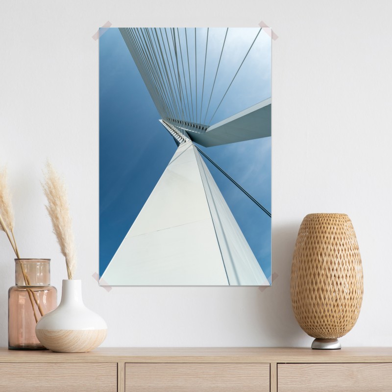 Plakat wznoszące się linie: nowoczesny pylon mostu – Wallissimo® Plakat wznoszące się linie: nowoczesny pylon mostu – Wallissimo®