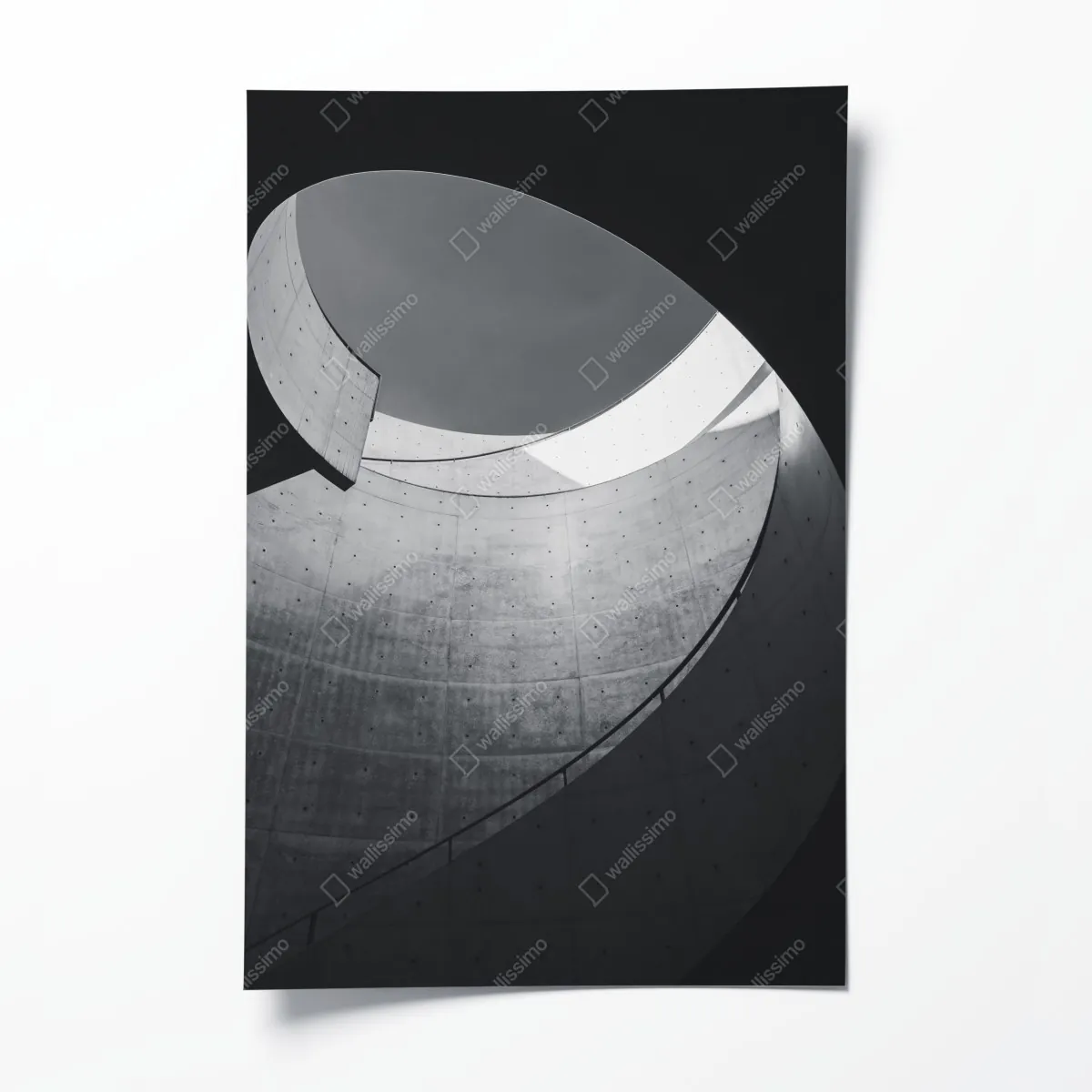 Plakat zakrzywione betonowe schody spiralne – Wallissimo® Plakat zakrzywione betonowe schody spiralne – Wallissimo®