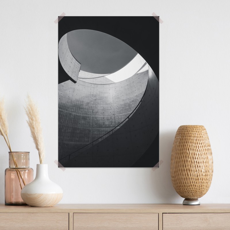 Plakat zakrzywione betonowe schody spiralne – Wallissimo® Plakat zakrzywione betonowe schody spiralne – Wallissimo®