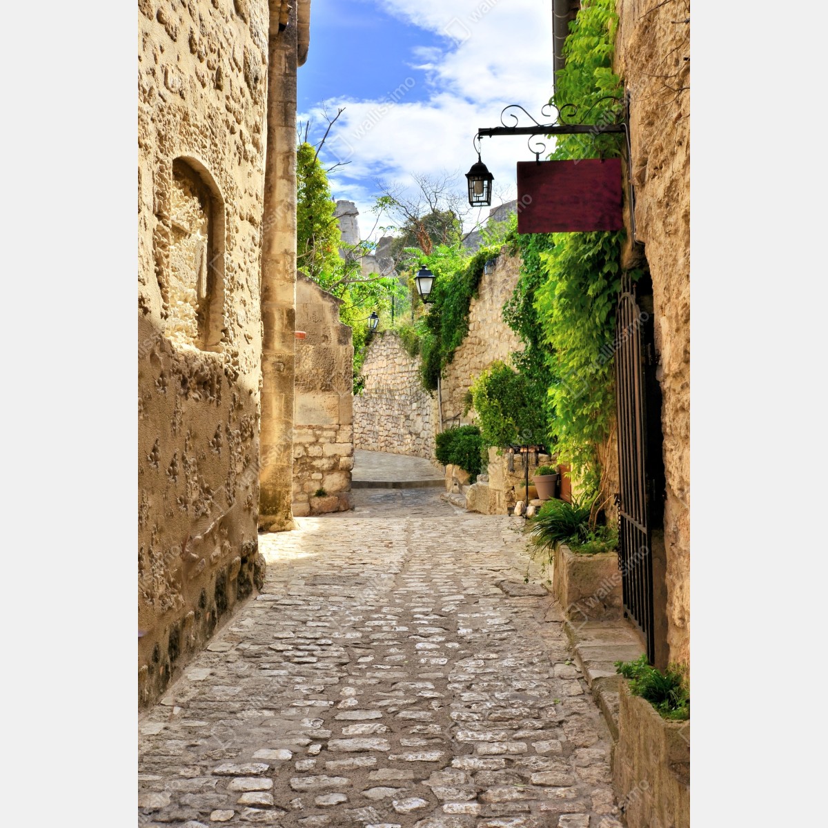 Plakat urocza brukowana uliczka w Les Baux de Provence – Wallissimo® Plakat urocza brukowana uliczka w Les Baux de Provence – Wallissimo®