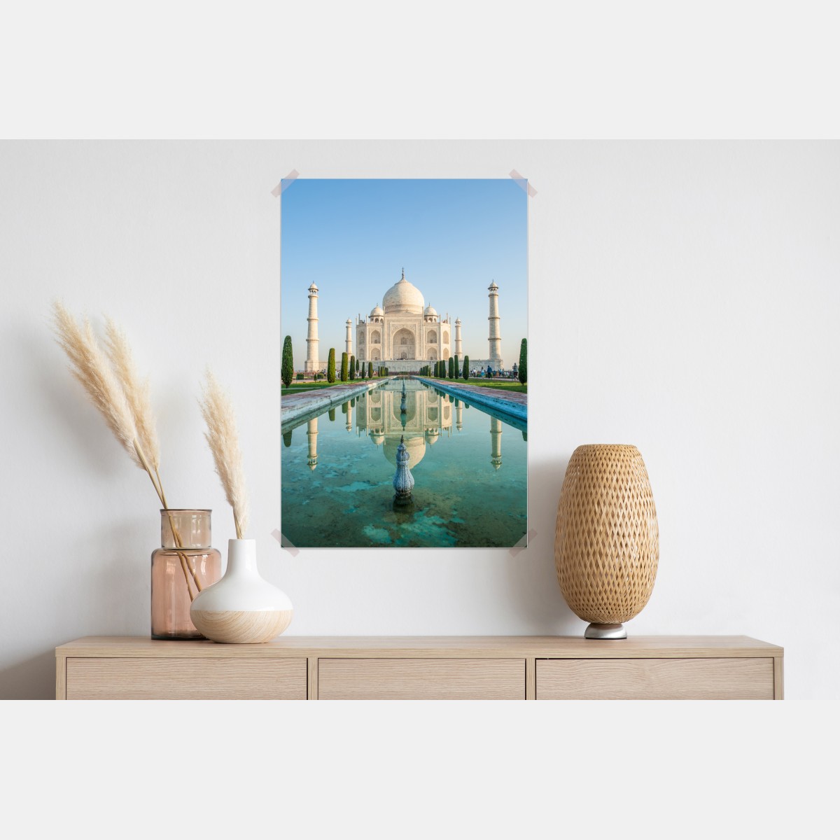 Plakat Tadź Mahal odbicie w porannym świetle – Wallissimo® Plakat Tadź Mahal odbicie w porannym świetle – Wallissimo®