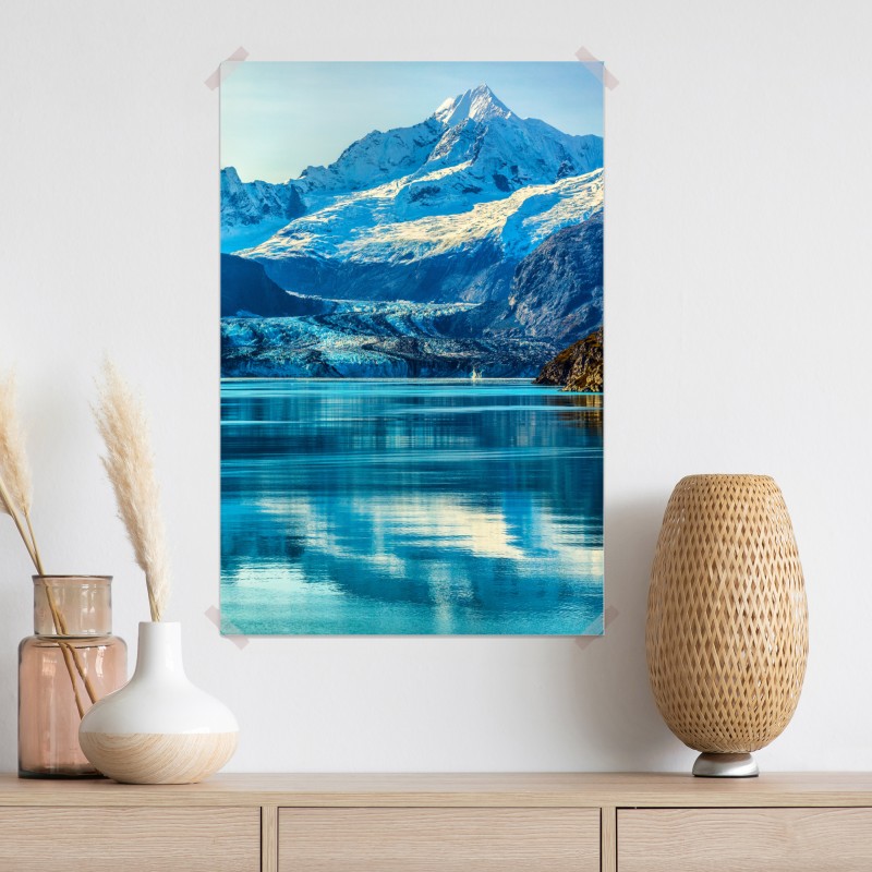 Plakat majestatyczny alpejski lodowiec w odbiciu – Wallissimo® Plakat majestatyczny alpejski lodowiec w odbiciu – Wallissimo®