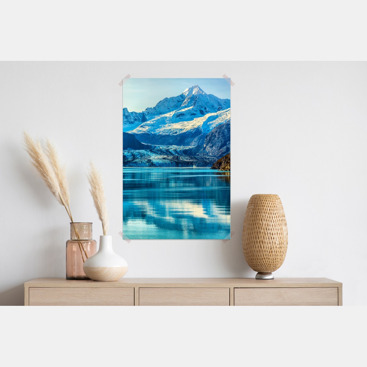 Plakat majestatyczny alpejski lodowiec w odbiciu – Wallissimo® Plakat majestatyczny alpejski lodowiec w odbiciu – Wallissimo®