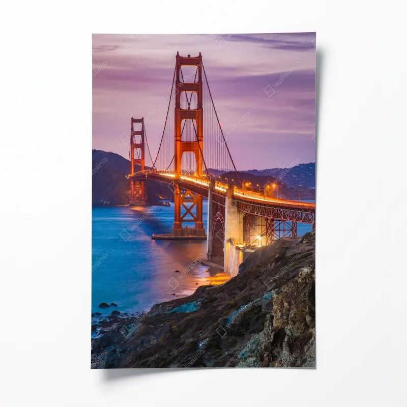 Plakat most Golden Gate o zmierzchu, San Francisco