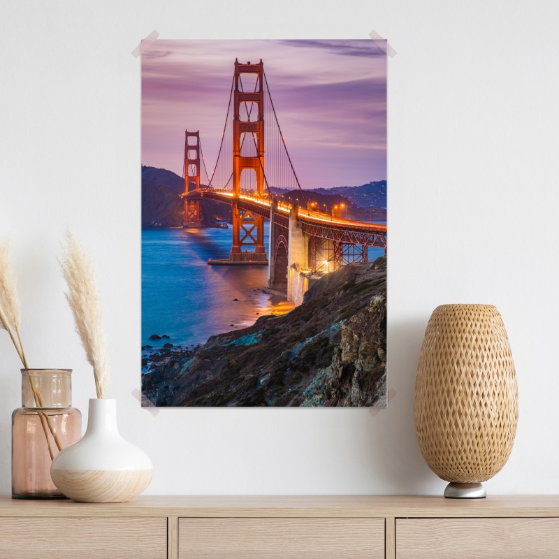 Plakat most Golden Gate o zmierzchu, San Francisco – Wallissimo® Plakat most Golden Gate o zmierzchu, San Francisco – Wallissimo®