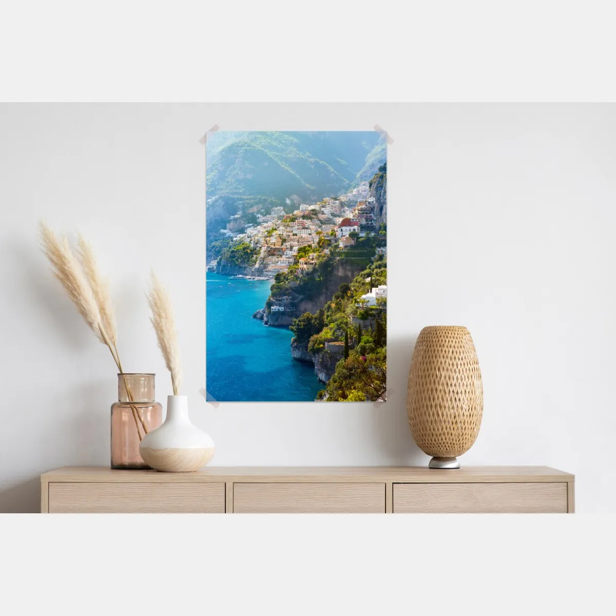 Plakat Positano nadmorski krajobraz z klifu – Wallissimo® Plakat Positano nadmorski krajobraz z klifu – Wallissimo®