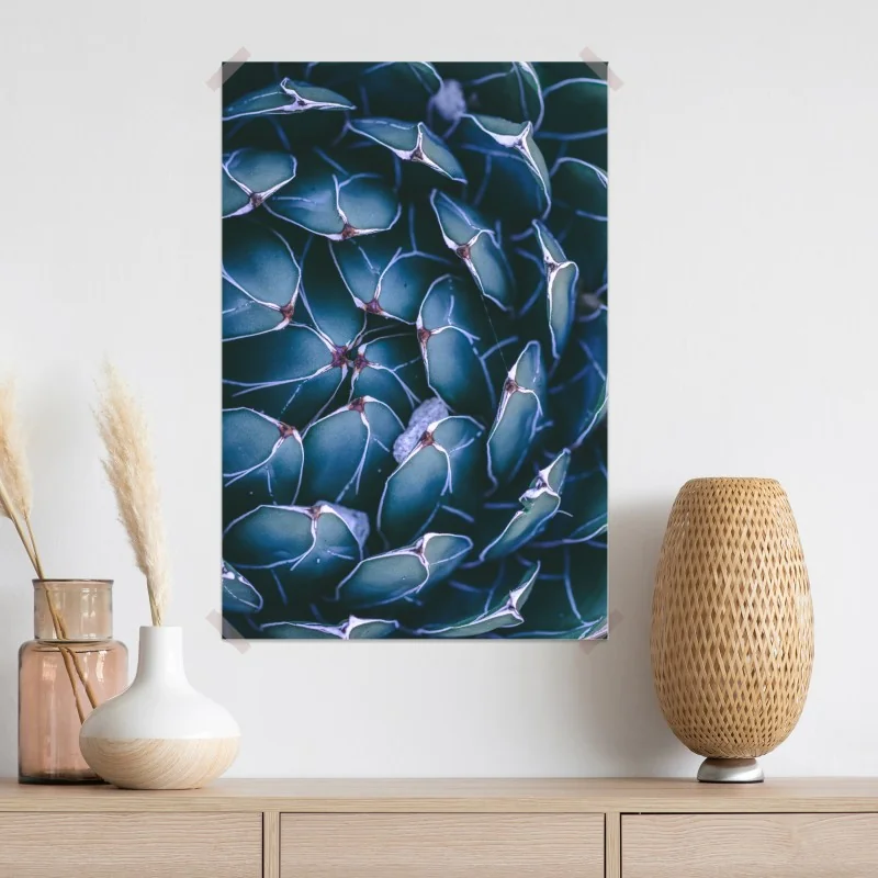 Plakat geometryczne zbliżenie sukulenta w turkusie – Wallissimo® Plakat geometryczne zbliżenie sukulenta w turkusie – Wallissimo®