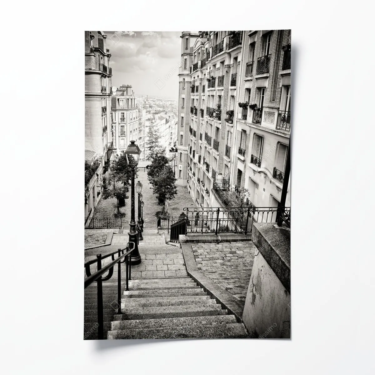 Plakat paryskie schody w monochromie – Wallissimo® Plakat paryskie schody w monochromie – Wallissimo®
