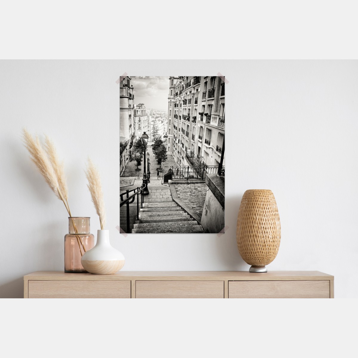 Plakat paryskie schody w monochromie – Wallissimo® Plakat paryskie schody w monochromie – Wallissimo®