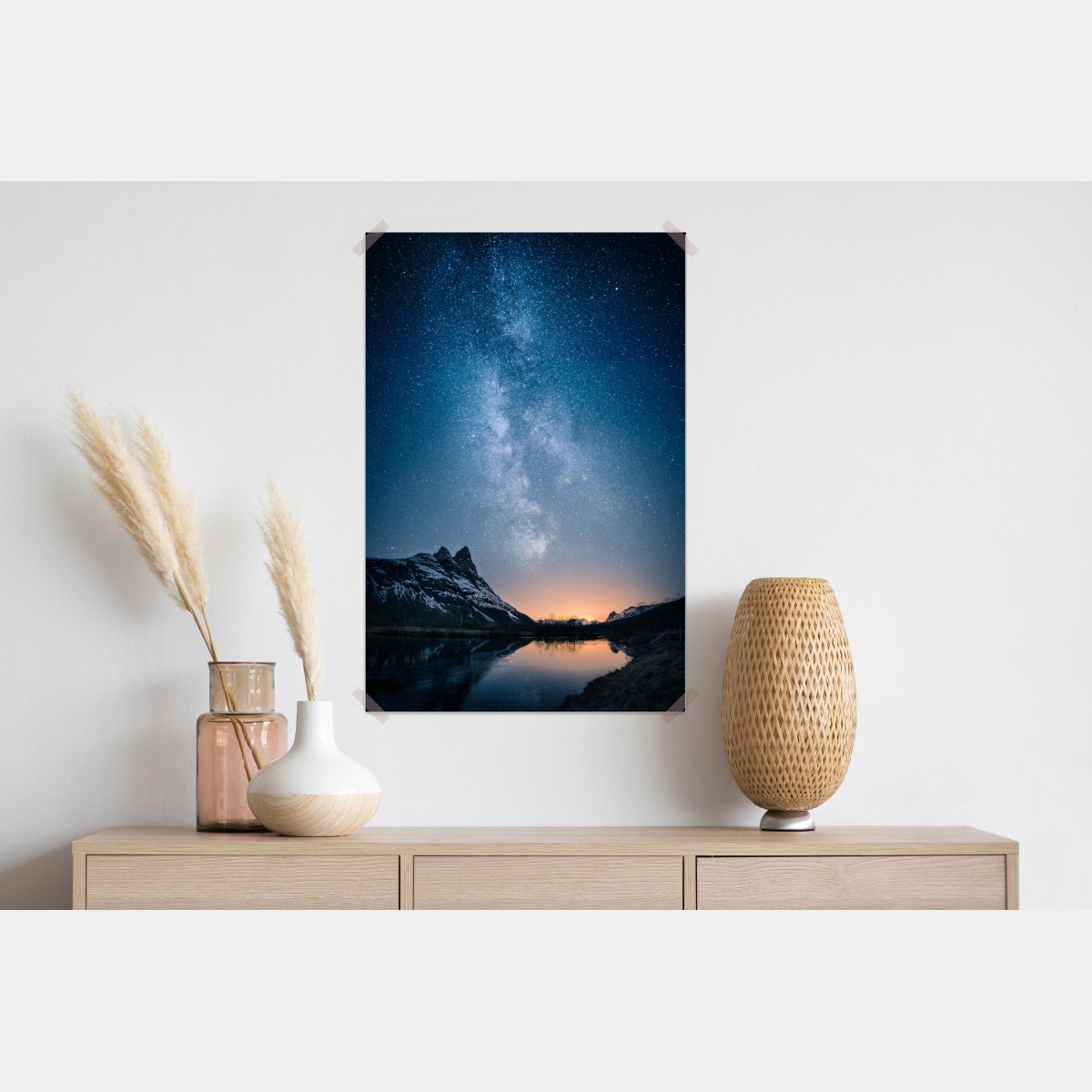 Plakat droga mleczna nad górskim odbiciem – Wallissimo® Plakat droga mleczna nad górskim odbiciem – Wallissimo®