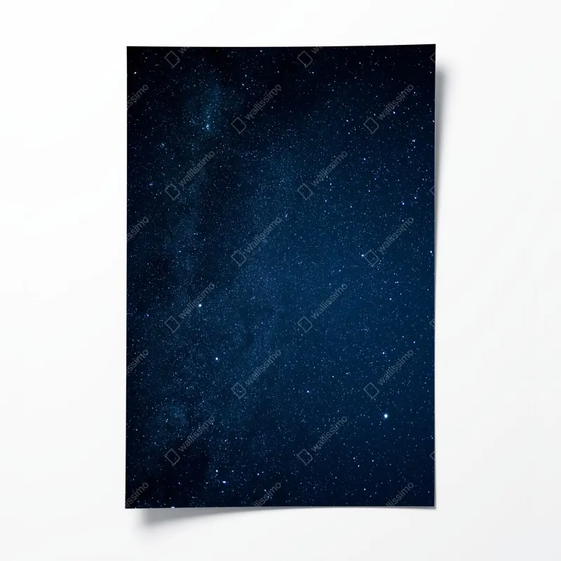 Plakat głębokie niebieskie gwiaździste niebo