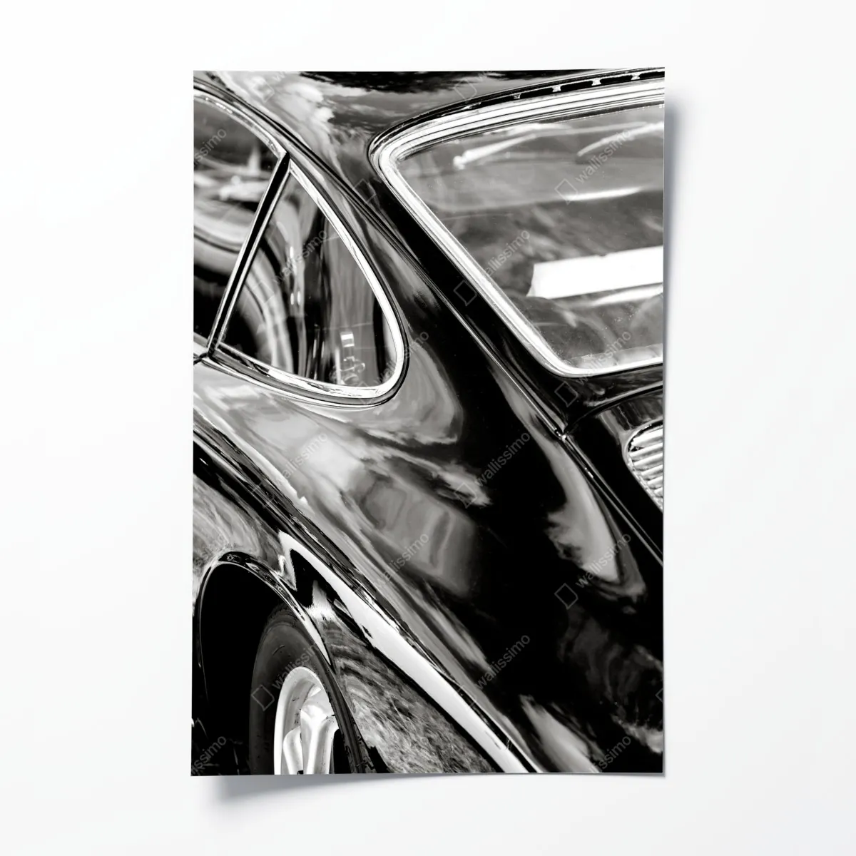 Plakat zabytkowy tył samochodu w czerni i bieli – Wallissimo® Plakat zabytkowy tył samochodu w czerni i bieli – Wallissimo®
