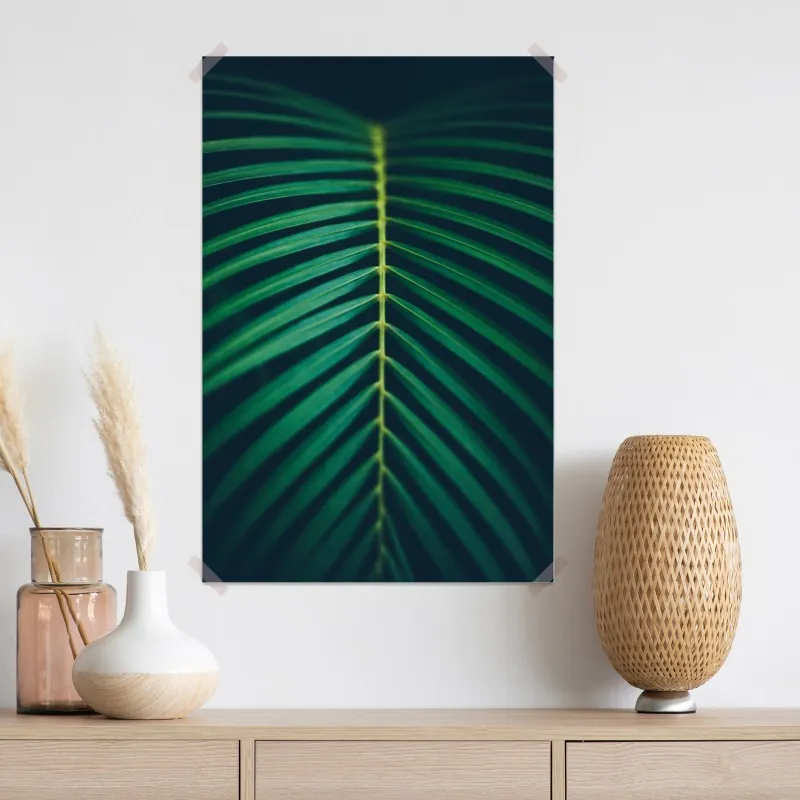 Plakat pionowy liść palmy z bliska – Wallissimo® Plakat pionowy liść palmy z bliska – Wallissimo®