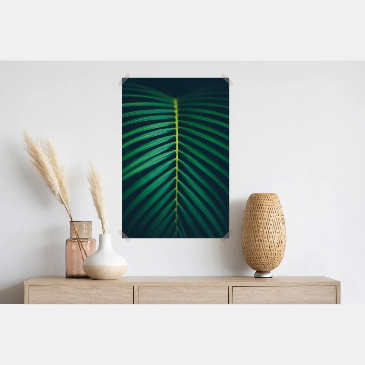Plakat pionowy liść palmy z bliska – Wallissimo® Plakat pionowy liść palmy z bliska – Wallissimo®