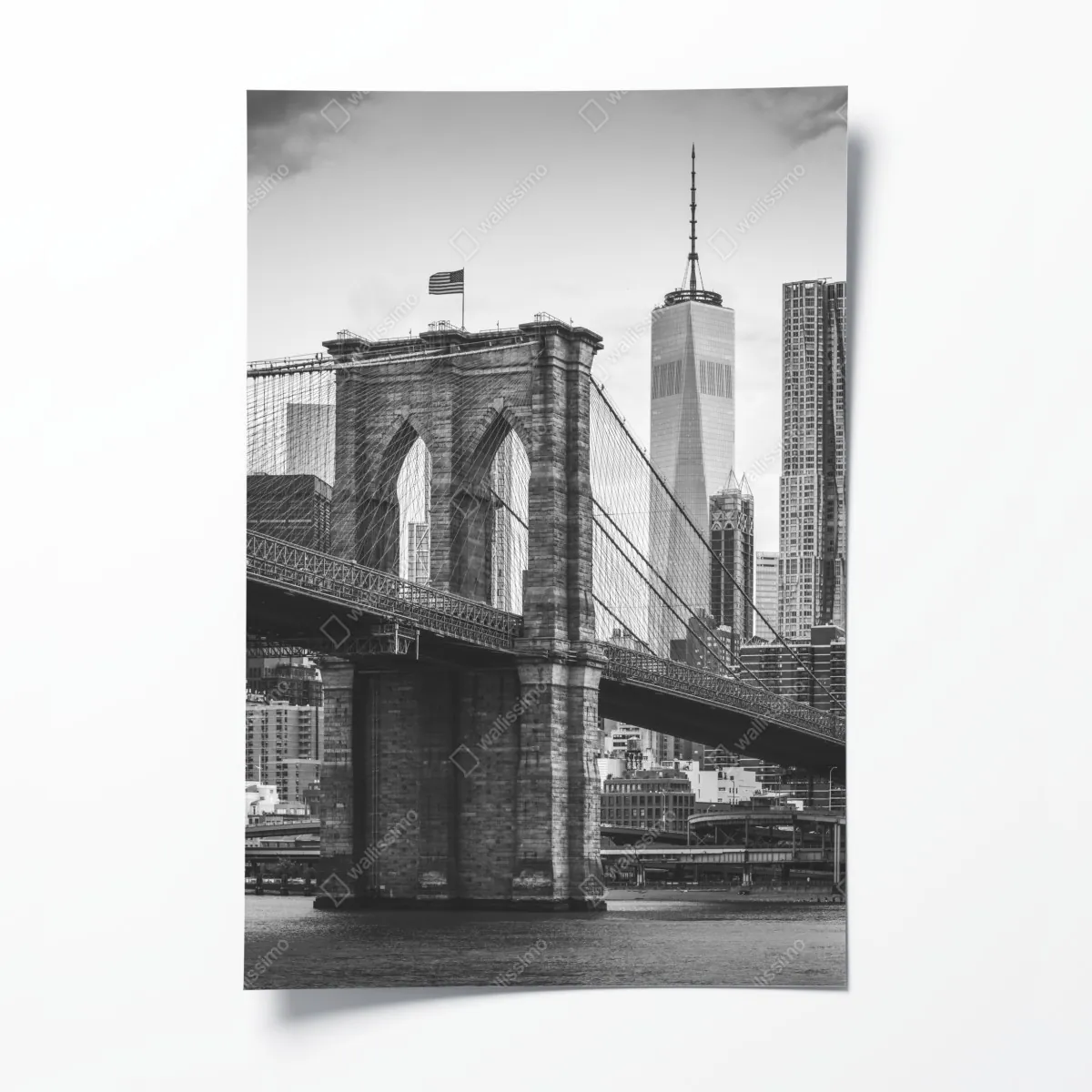 Plakat most brooklyński w czerni i bieli – Wallissimo® Plakat most brooklyński w czerni i bieli – Wallissimo®
