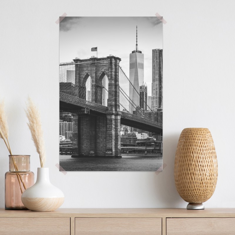 Plakat most brooklyński w czerni i bieli – Wallissimo® Plakat most brooklyński w czerni i bieli – Wallissimo®