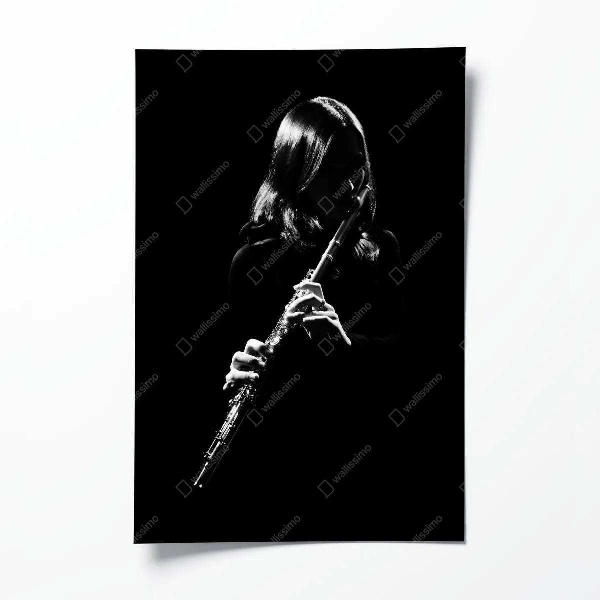 Plakat elegancka sylwetka flecistki – Wallissimo® Plakat elegancka sylwetka flecistki – Wallissimo®