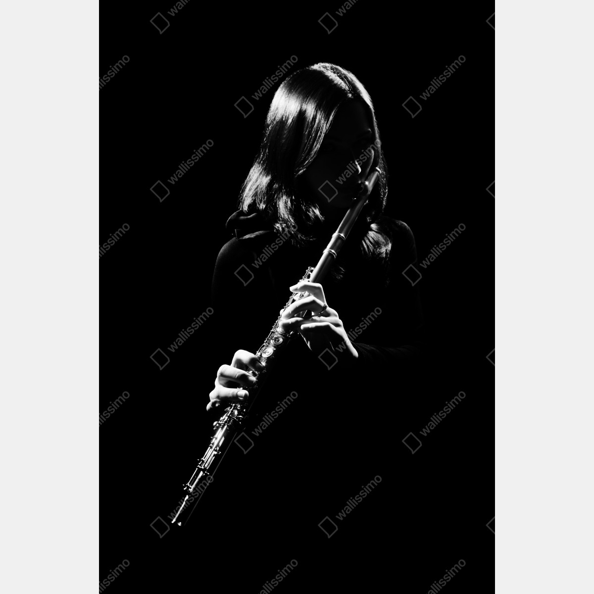 Plakat elegancka sylwetka flecistki – Wallissimo® Plakat elegancka sylwetka flecistki – Wallissimo®