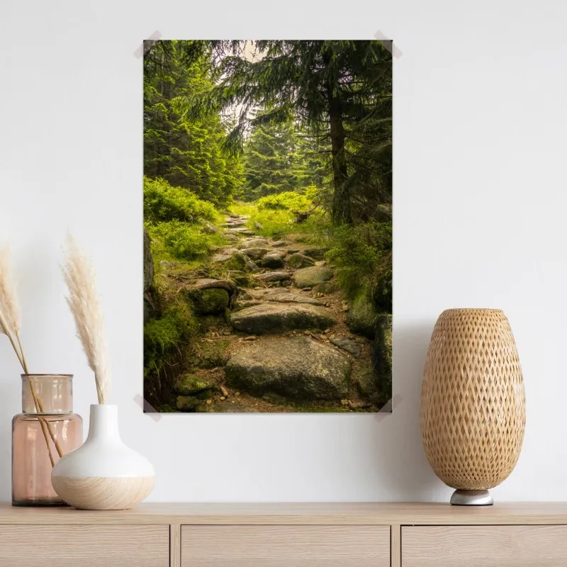 Plakat spokojna leśna ścieżka wśród sosen – Wallissimo® Plakat spokojna leśna ścieżka wśród sosen – Wallissimo®