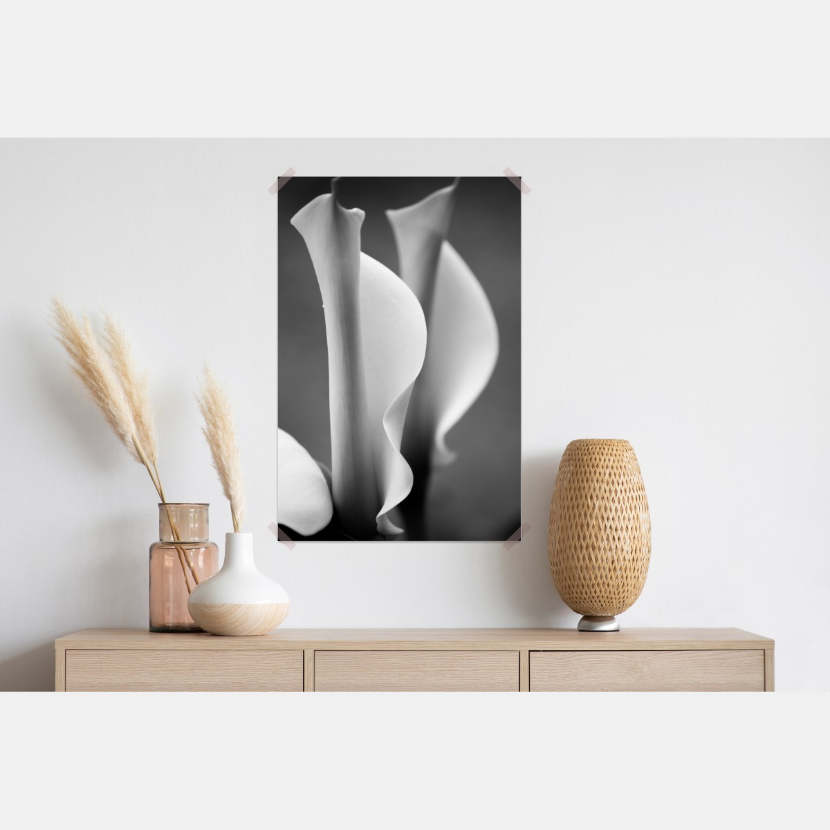 Plakat eleganckie kallie w monochromie – Wallissimo® Plakat eleganckie kallie w monochromie – Wallissimo®