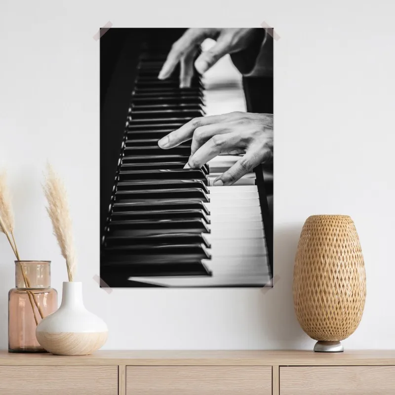 Plakat dłonie przy fortepianie w ruchu – Wallissimo® Plakat dłonie przy fortepianie w ruchu – Wallissimo®