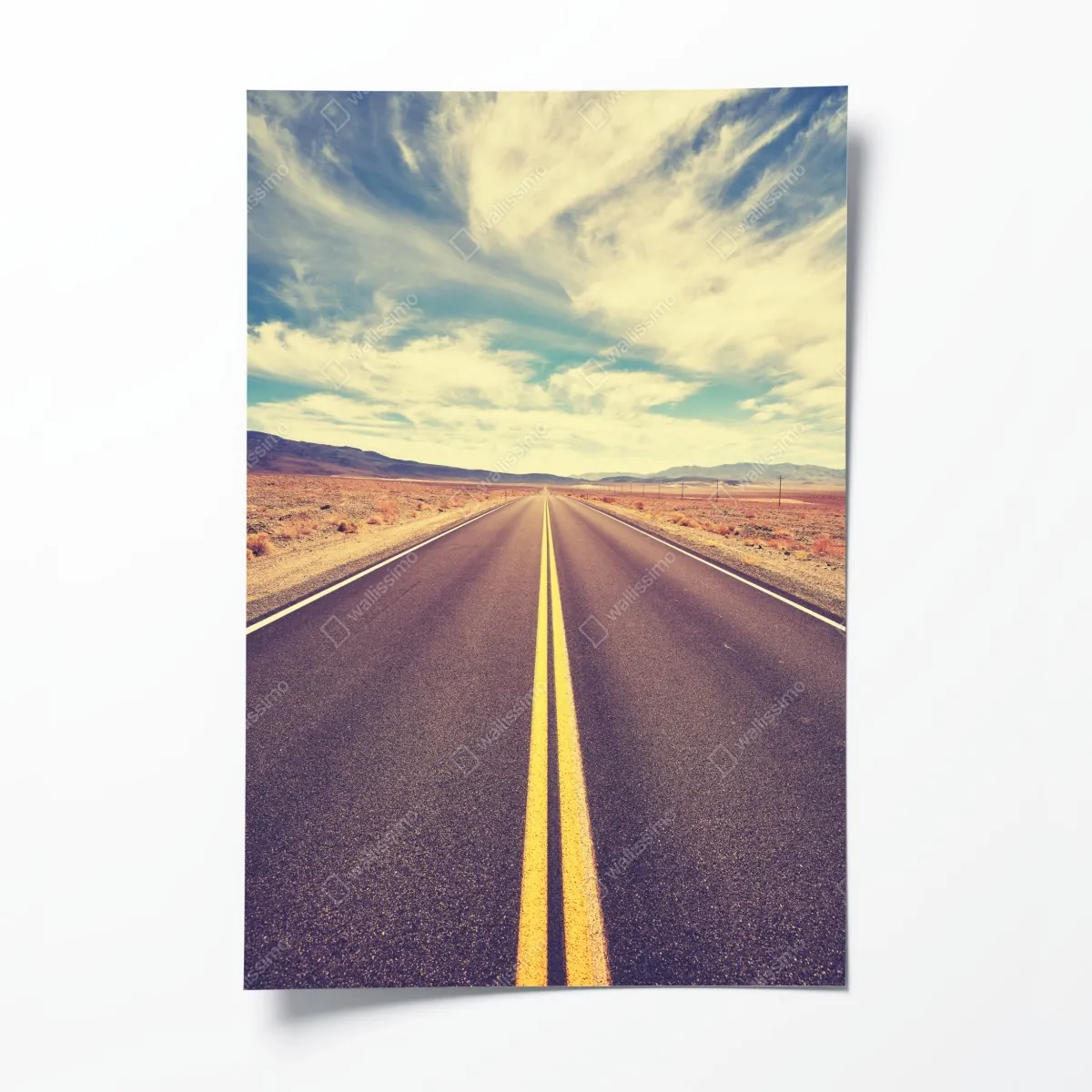 Plakat vintageowa droga przez pustynię, Dolina Śmierci – Wallissimo® Plakat vintageowa droga przez pustynię, Dolina Śmierci – Wallissimo®