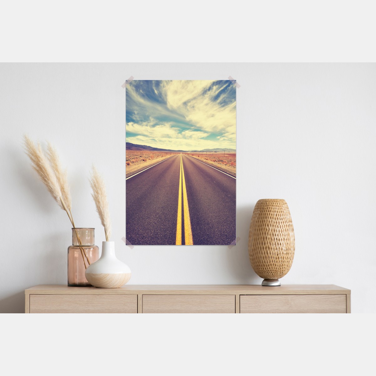 Plakat vintageowa droga przez pustynię, Dolina Śmierci – Wallissimo® Plakat vintageowa droga przez pustynię, Dolina Śmierci – Wallissimo®