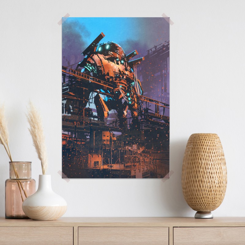 Plakat ogromny mech w opuszczonej fabryce – Wallissimo® Plakat ogromny mech w opuszczonej fabryce – Wallissimo®