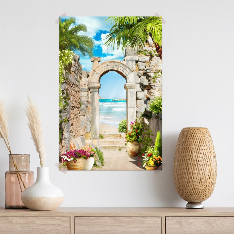 Plakat słoneczny łuk prowadzący do morza – Wallissimo® Plakat słoneczny łuk prowadzący do morza – Wallissimo®