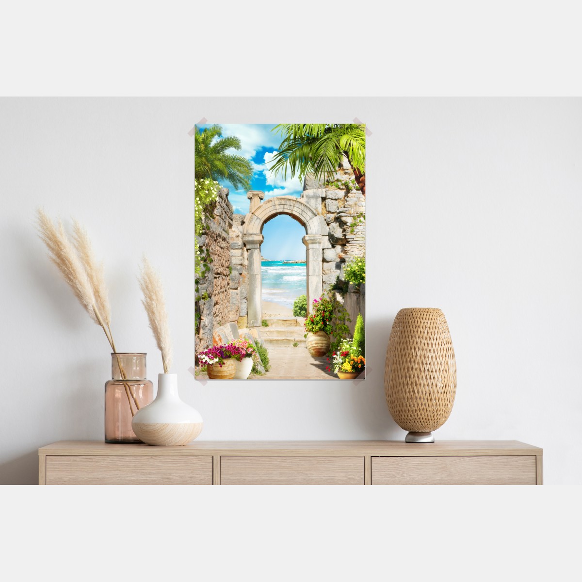Plakat słoneczny łuk prowadzący do morza – Wallissimo® Plakat słoneczny łuk prowadzący do morza – Wallissimo®