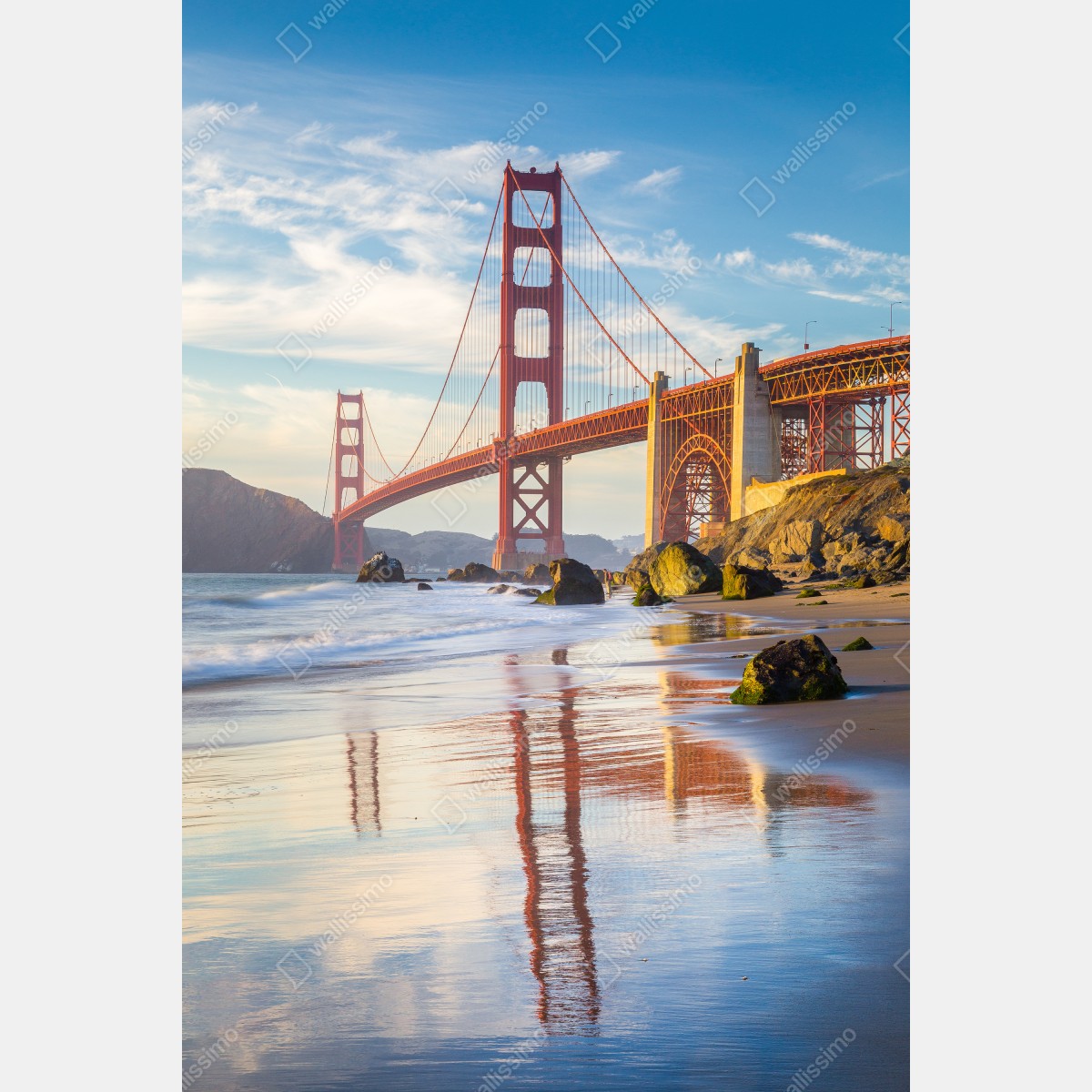 Plakat most Golden Gate odbicie na brzegu – Wallissimo® Plakat most Golden Gate odbicie na brzegu – Wallissimo®