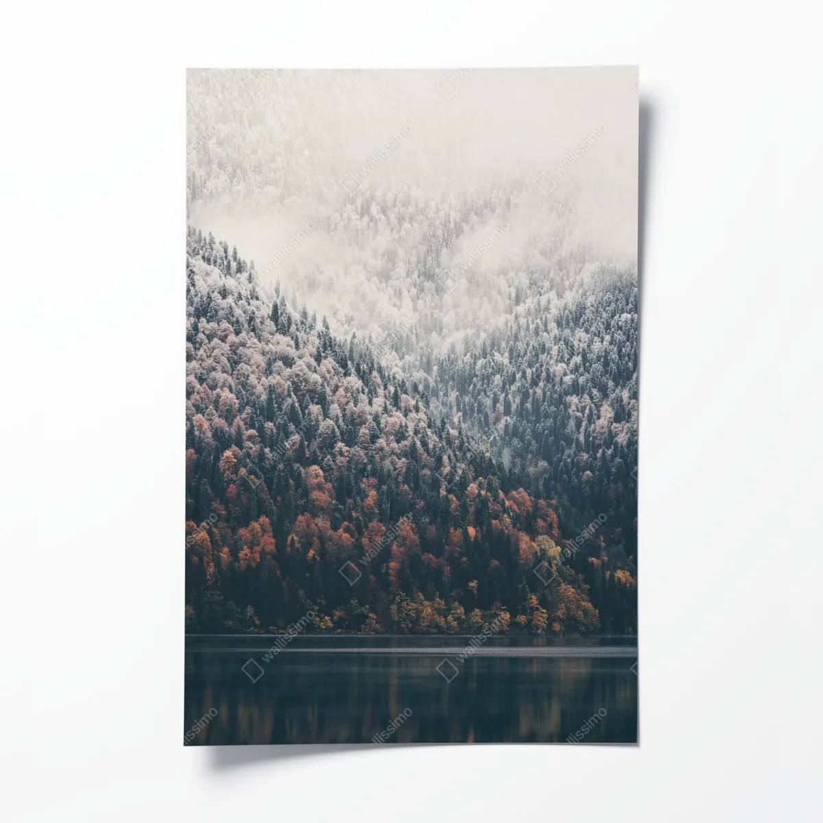 Plakat jesienna mgła nad górskim lasem – Wallissimo® Plakat jesienna mgła nad górskim lasem – Wallissimo®