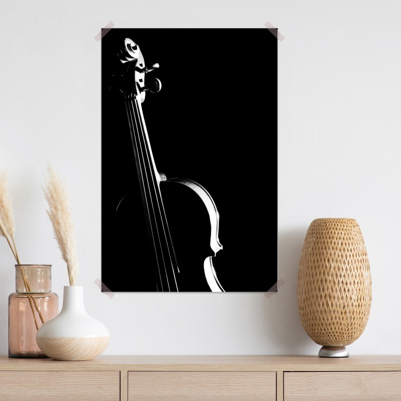 Plakat elegancka sylwetka skrzypiec na czarnym tle – Wallissimo® Plakat elegancka sylwetka skrzypiec na czarnym tle – Wallissimo®