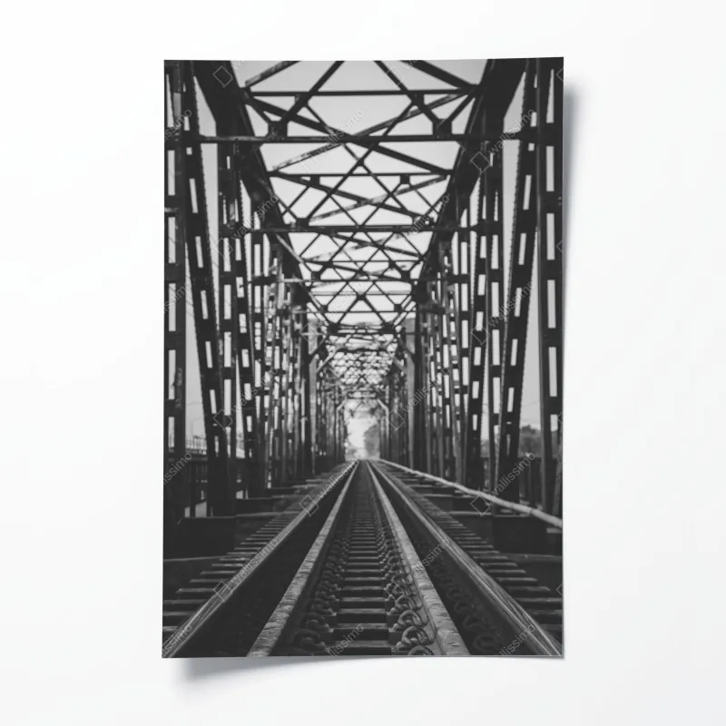 Plakat stary most kolejowy z perspektywy