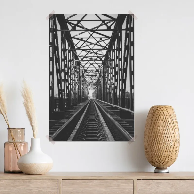 Plakat stary most kolejowy z perspektywy – Wallissimo® Plakat stary most kolejowy z perspektywy – Wallissimo®