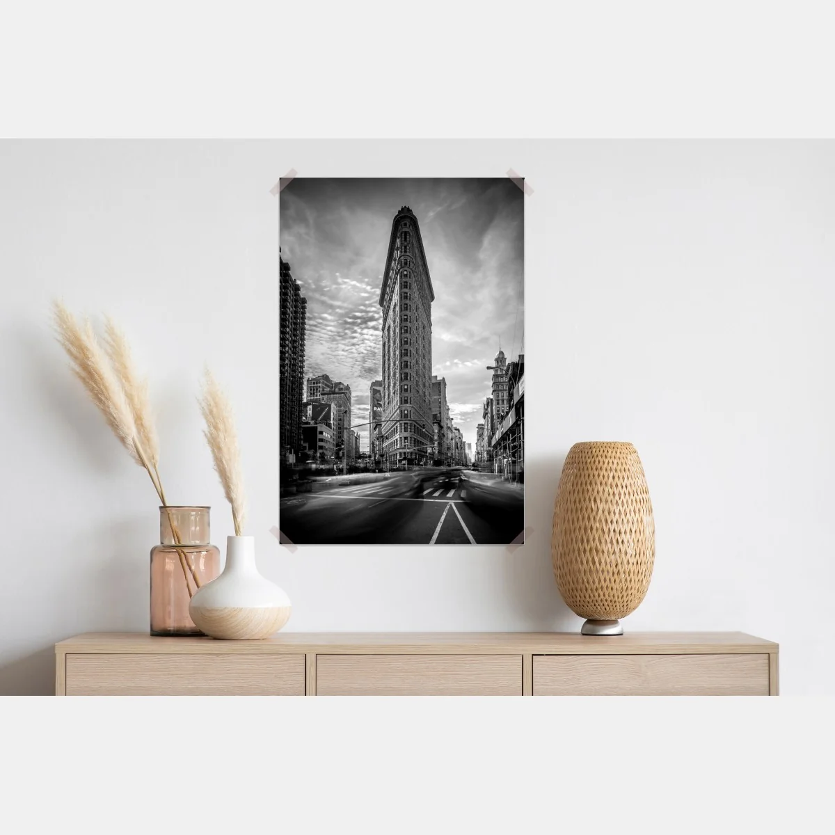 Plakat Flatiron, Nowy Jork — architektura w monochromie – Wallissimo® Plakat Flatiron, Nowy Jork — architektura w monochromie – Wallissimo®