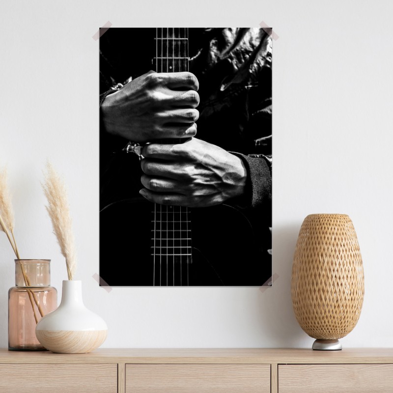 Plakat ręce na gryfie gitary – Wallissimo® Plakat ręce na gryfie gitary – Wallissimo®