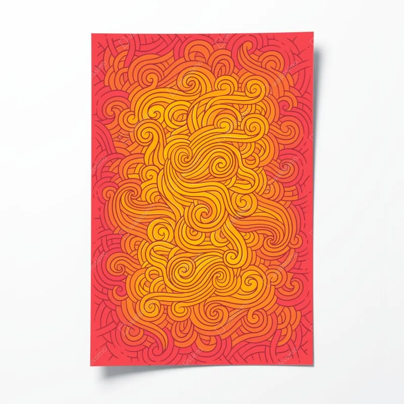 Plakat ciepły wirujący abstrakcyjny wzór