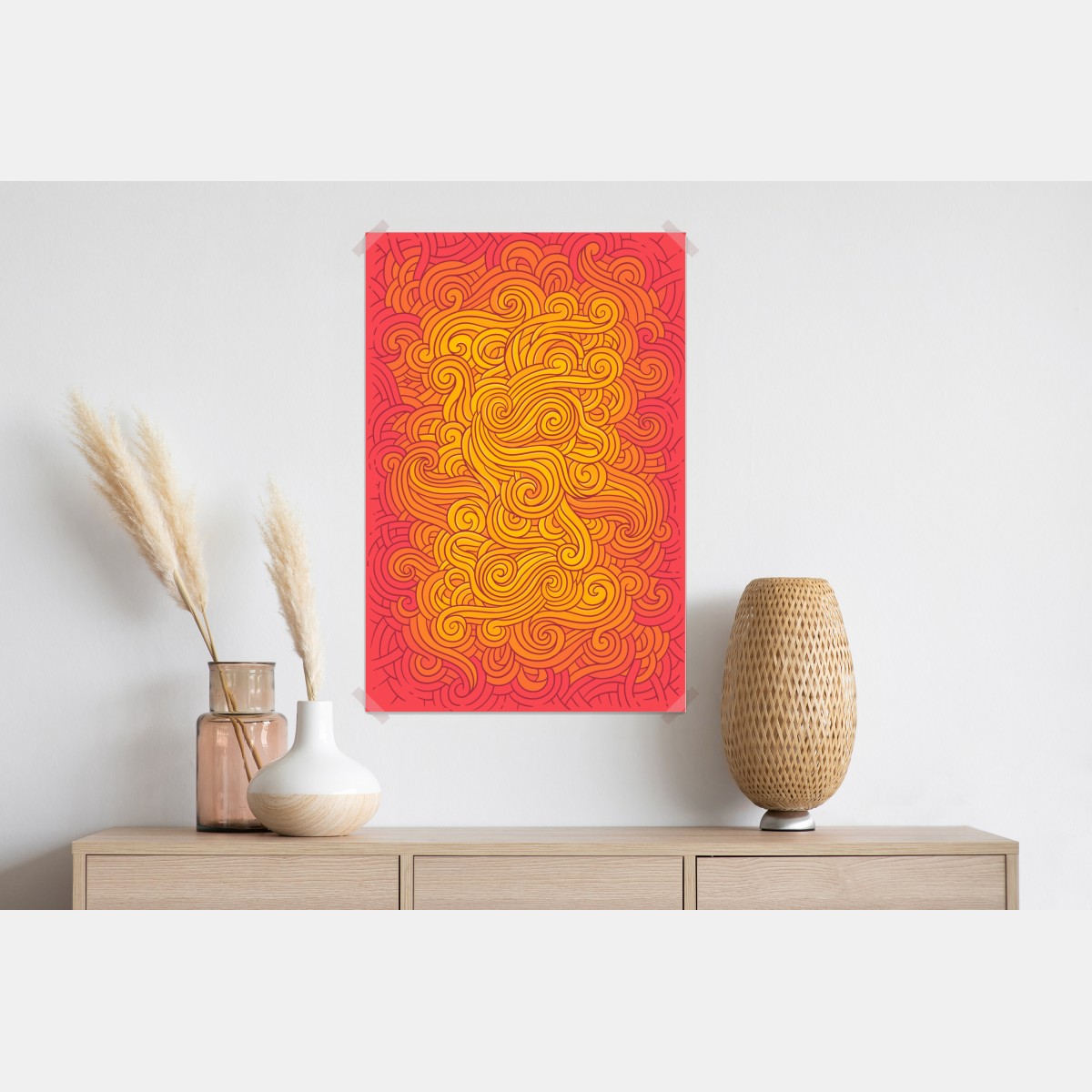 Plakat ciepły wirujący abstrakcyjny wzór – Wallissimo® Plakat ciepły wirujący abstrakcyjny wzór – Wallissimo®