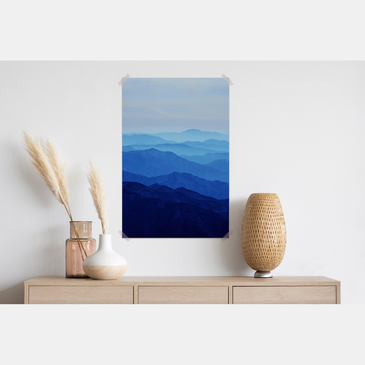 Plakat mglista niebieska panorama gór – Wallissimo® Plakat mglista niebieska panorama gór – Wallissimo®