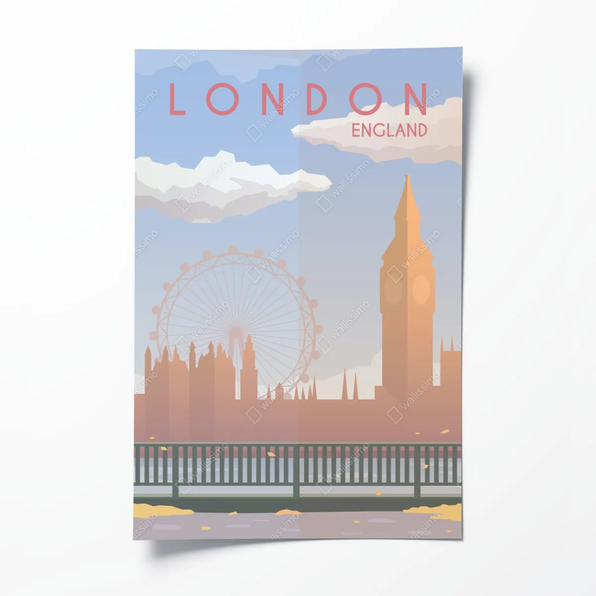 Plakat Londyn panorama w pastelowych tonach – Wallissimo® Plakat Londyn panorama w pastelowych tonach – Wallissimo®