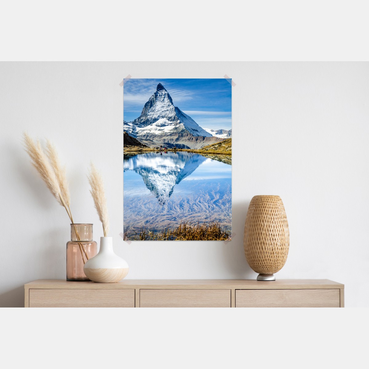 Plakat majestatyczny Matterhorn odbity w alpejskim jeziorze – Wallissimo® Plakat majestatyczny Matterhorn odbity w alpejskim jeziorze – Wallissimo®