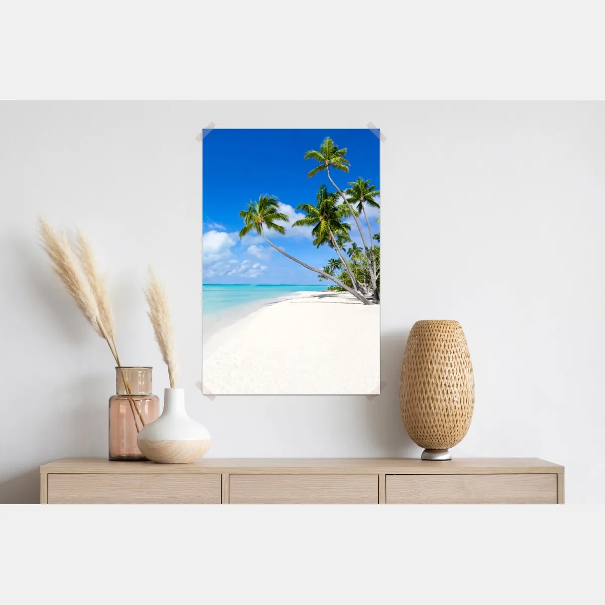 Plakat tropikalna plaża z palmami – Wallissimo® Plakat tropikalna plaża z palmami – Wallissimo®