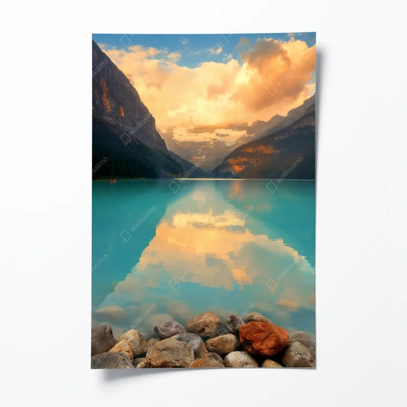 Plakat wschód słońca nad Lake Louise, Banff